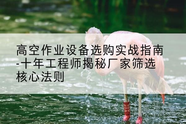 余庆剪叉式升降机厂家-高空作业设备选购实战指南-十年工程师揭秘厂家筛选核心法则