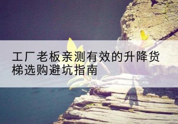 余庆升降货梯怎么选-工厂老板亲测有效的升降货梯选购避坑指南
